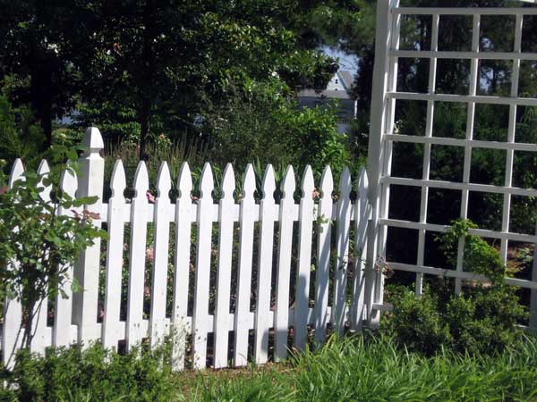 gothic style wooden picket fence