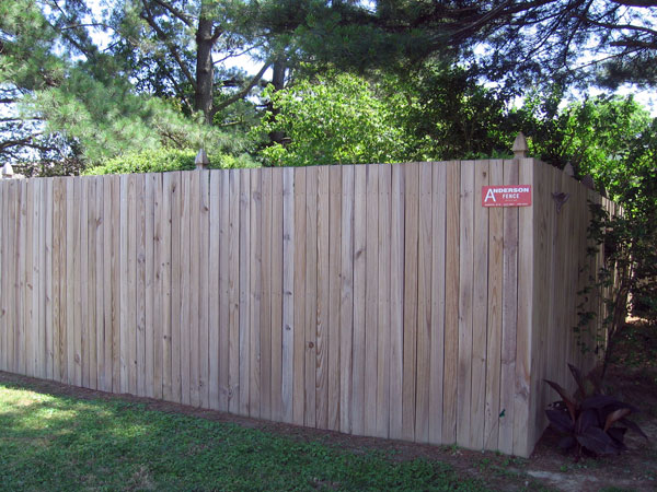 wooden stockade fence