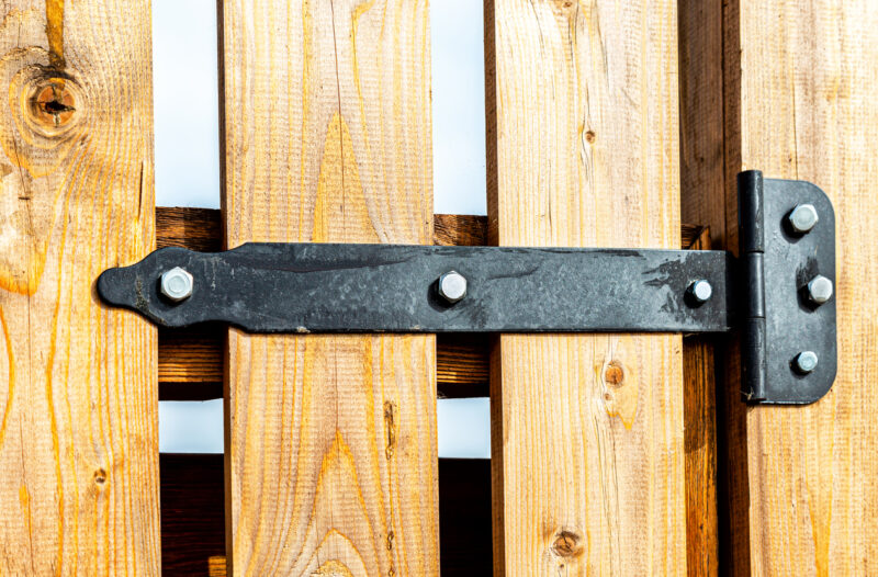 wood fence with steel post